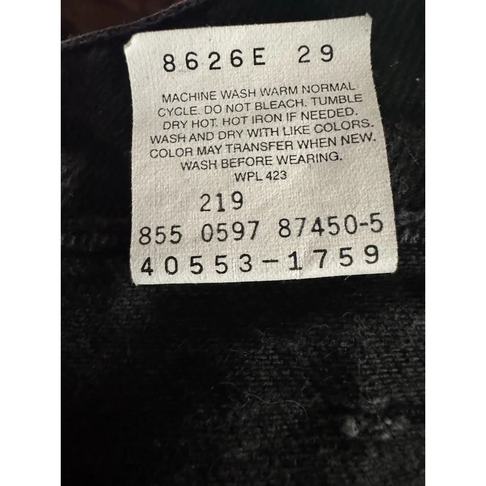 Levis Jeans Mens Size W44xL30 Black Relaxed Fit Straight Leg Cotton Vintage 1997